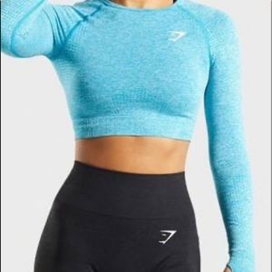 Blue Gymshark vital seamless workout top